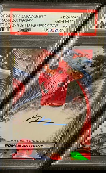 2024 bowman’s best Roman Anthony #B24RA best of 2024 refractor auto PSA 10