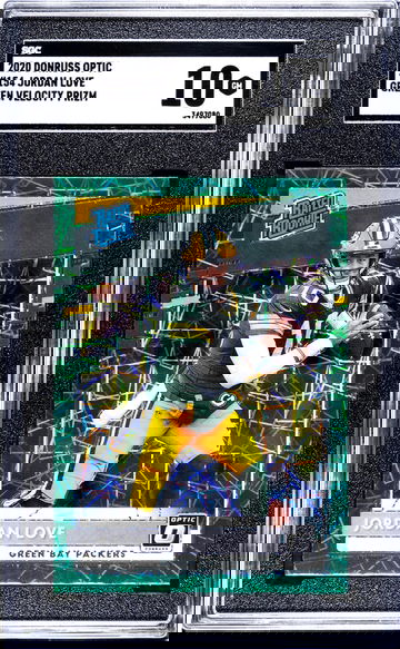 2020 Panini Donruss Optic Green Velocity Prizm Jordan Love #154 RC SGC 10