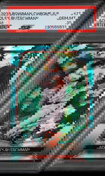 2023 Bowman Sapphire Chrome Aqua Refractor Adley Rutschman #17 /99 PSA 10