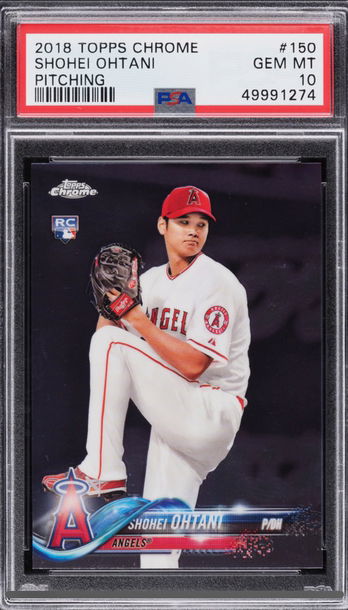 2018 TOPPS CHROME PITCHING SHOHEI OHTANI ROOKIE RC #150 PSA 10 GEM MINT