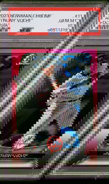 2023 Bowman Chrome Anthony Volpe Rookie Fuchsia Parallel #/299 PSA 10