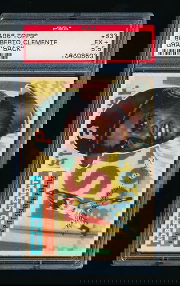 1956 Topps #33, Roberto Clemente Gray Back, PSA 5.5 EX + Nice Centering