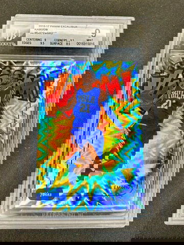 2016 Joel Embiid Panini Excalibur Kaboom Holo Vertical BGS 9 #8 KABOOM! RARE SP