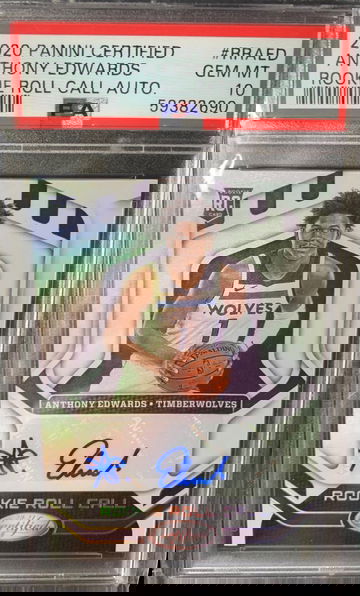 2020-21 Panini Certified Anthony Edwards Rookie Roll Call Auto PSA 10 Pop 6