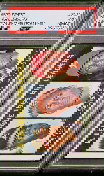 1967 Topps NL RBI Leaders (Hank Aaron, Bob Clemente, Richie Allen) #242 PSA 3(MC) [BL-1.2]