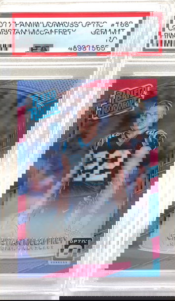 2017 Panini Donruss Optic Christian McCaffrey Pink RC PSA 10 Gem Mint