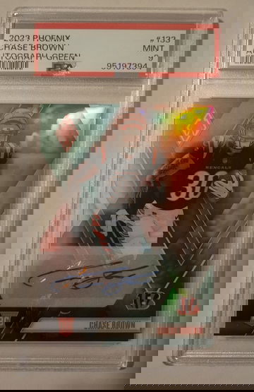 2023 Panini Phoenix Chase Brown Autograph - Green PSA 10