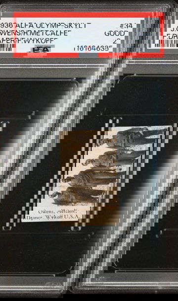 1936 Alfa Olymp-Skylt Jesse Owens #34 Track & Field Olympics HOF PSA 2