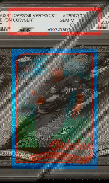 2024 TOPPS COLTON COWSER SILVER PACK 1989 CHROME PROMO BLUE REFRACTOR #T89C70 PSA 10 BS.C3.19