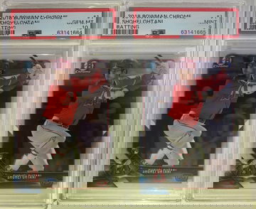 2018 Bowman Chrome Shohei Ohtani Batting 2 Card Lot PSA 10 Gem Mint & PSA 9 Mint