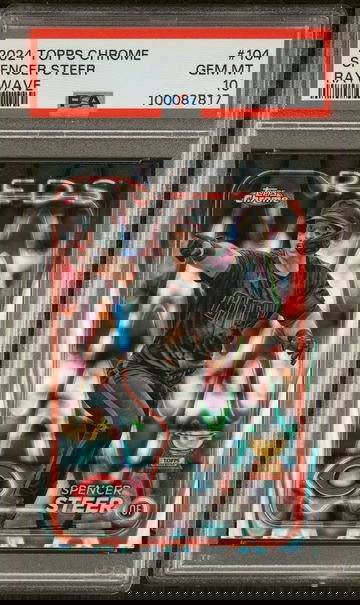 2024 Topps Chrome Raywave Spencer Steer #104 RC PSA 10