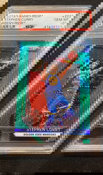 2018 Panini Prizm #222 Stephen Curry Green Prizm PSA 10 GEM MINT Warriors!!