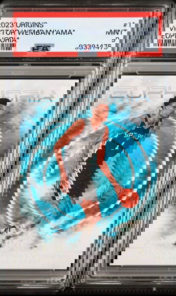 2023 PANINI ORIGINS VICTOR WEMBANYAMA EUPHORIA ROOKIE CARD RC MINT PSA 9 SPURS