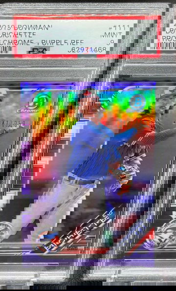 2019 Bowman Chrome Purple Refractor #111 Bo Bichette Blue Jays RC /250 PSA 9