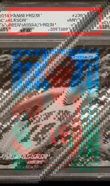 2014 Panini Prizm Phil Jackson Blue Green Mosaic Prizm PSA 9