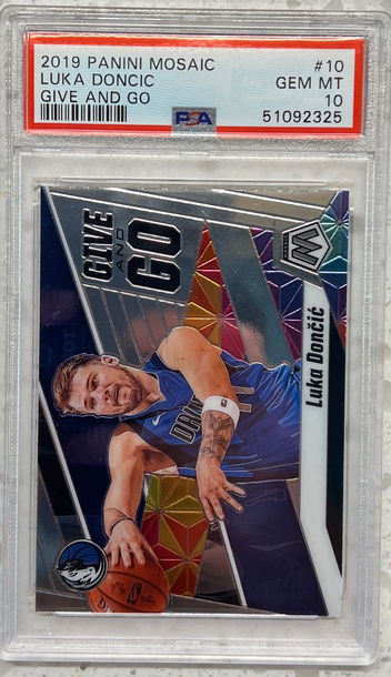 2019 panini mosaic Luka Doncic give and go psa 10 mavericks