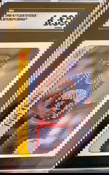 1986 Fleer Sticker Basketball #10 Isiah Thomas RC Rookie - Graded SGC 6.5 EX NM+