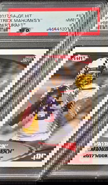2017 Sage Hit #5 Patrick Mahomes II Premier Draft Rookie RC PSA 9