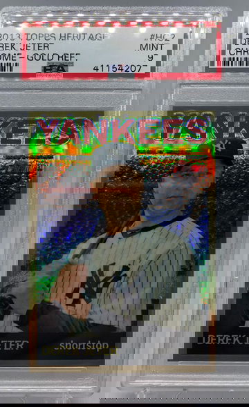 2013 Topps Heritage Gold Refractor Derek Jeter #4/5 PSA 9 