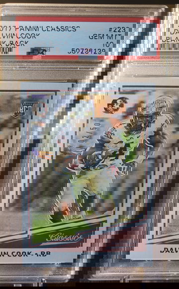 2017 Panini Classics Dalvin Cook Blank Back /50 Rookie RC PSA 10 Gem Mint POP 2