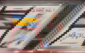 2020 Justin Herbert Flawless Rookie Patch Auto BGS 9/10 Ruby /15 Nasty Lightning Bolt (3 9.5 Subs)