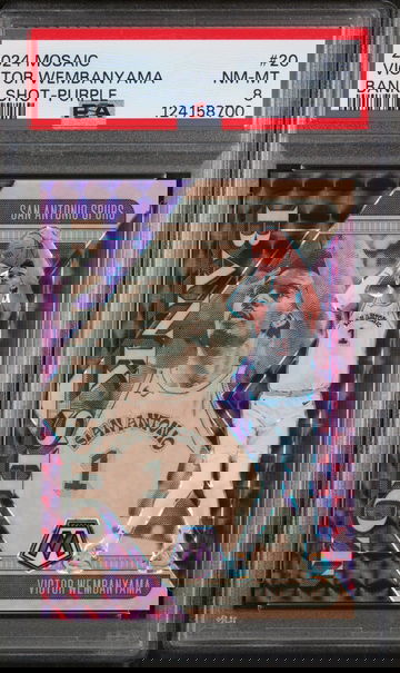 2024 Panini Mosaic Bank Shot Purple Victor Wembanyama #20 /99 PSA 8