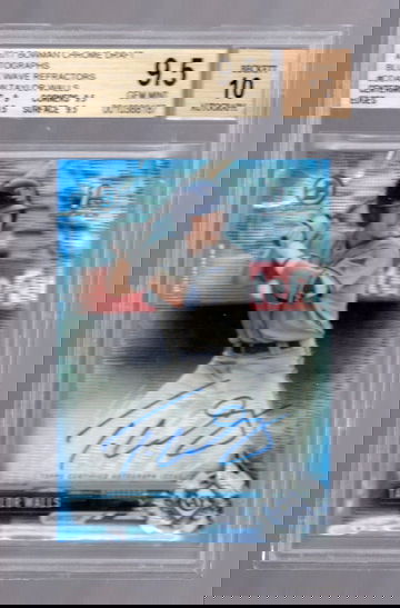 Taylor Walls 2017 Bowman Blue Wave Refractor Auto