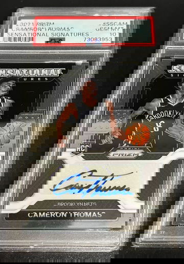 2021 Prizm Cameron Thomas Cam Rookie RC #SCCAM Sensational Signatures PSA 10 Gem Mint ! 