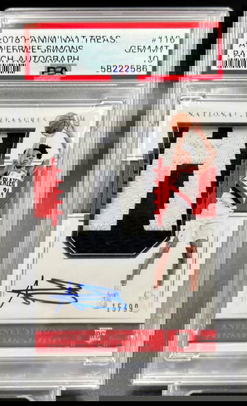 Anfernee Simons 2018 Panini National Treasures #116 rookie patch auto /99 psa 10