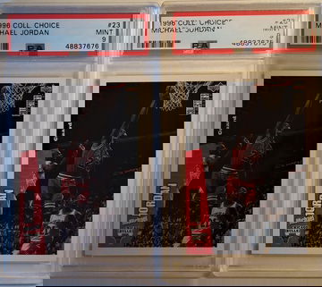 1996 Collector's Choice MICHAEL JORDAN #23 PSA 9 MINT LOT of 2 