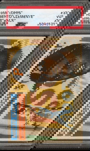 1956 Topps #33 Roberto Clemente PSA 3.5 White Back