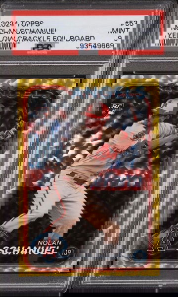 2024 Topps Nolan Schanuel RC Yellow Crackle Foil SP