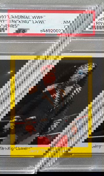 1997 Cardinal WWF WWE Jerry The King Lawler Trivia Series PSA 7