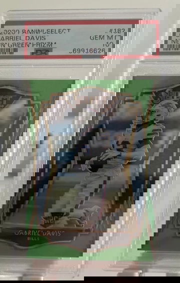 2020 Panini Select Neon Green Prizm Gabriel Davis RC/49 PSA 10