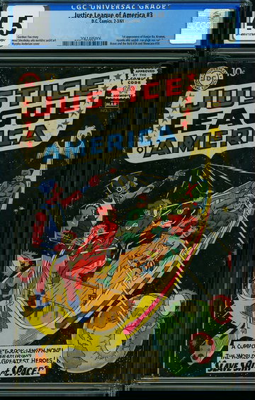 JUSTICE LEAGUE OF AMERICA #3, CGC 4.5 VG+