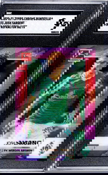 2020 Topps Chrome #23 Josh Sargent Pink Refractor SGC 9