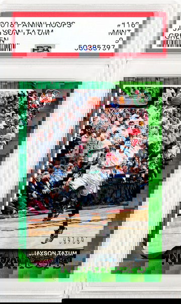 2018 NBA Hoops Jayson Tatum Green Checkerboard /99 PSA 9