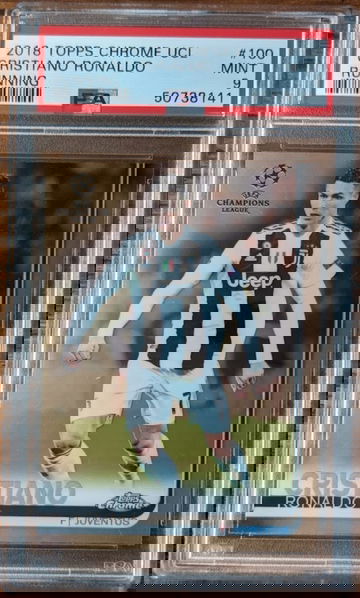 2018 Topps Chrome UCL Cristiano Ronaldo Running PSA 9