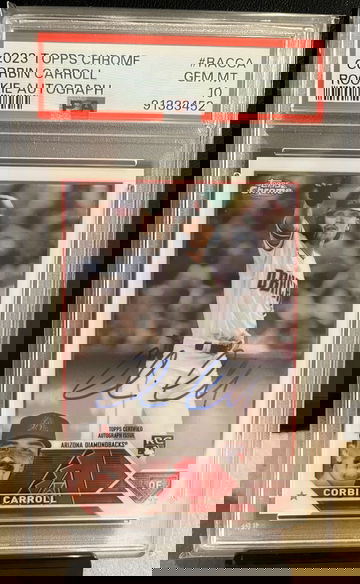 Corbin Carroll 2023 Topps Chrome Rookie Autograph PSA 10