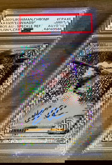 2020 BOWMAN CHROME PROSPECTS AUTO XAVIER EDWARDS SPECKLE REFRACTOR SP /299  #CPAXE PSA 9 AUTO 10