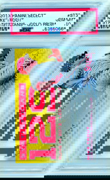 2013 Panini Select #ST3 Mike Trout Statisticians Gold Prizm PSA 10 GEM MINT!