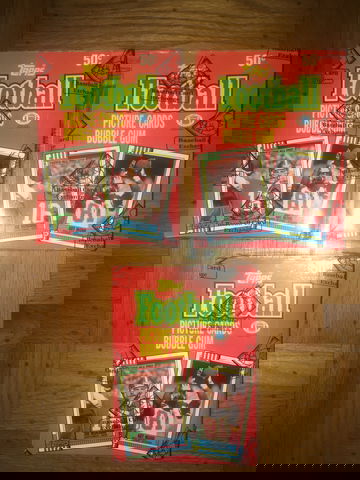 1990 Topps Football Wax Box Lot of 3 - BBCE FASC