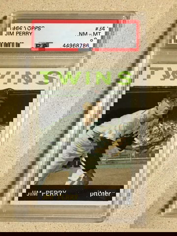 1964 Topps #34 Jim Perry PSA 8 NM-MT TWINS