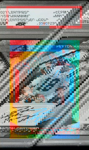 2021 Panini Certified Canton Certified Signatures Gold Peyton Manning #CC-PM /10 PSA 9