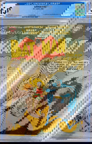 Batman #102 (1956) CGC 6.0 -- O/w to white pages; Bill Finger caveman story