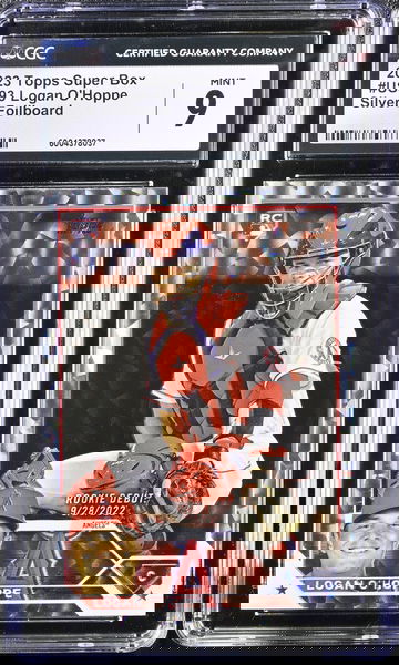 2023 TOPPS LOGAN O'HOPPE SILVER FOILBOARD #US93 Rookie RC CGC 9