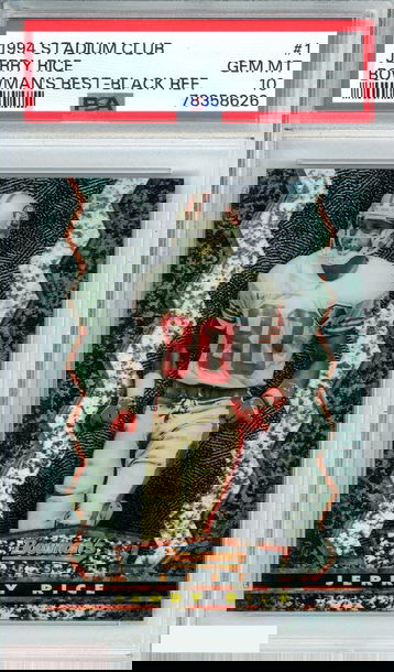 1994 STADIUM CLUB JERRY RICE #1 BOWMANS BEST-BLACK REF PSA 10 GEM MT