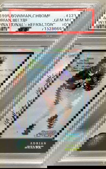 1998 Bowman Chrome Adrian Beltre International Refractor SP Rookie #123 PSA 10 Gem Mint
