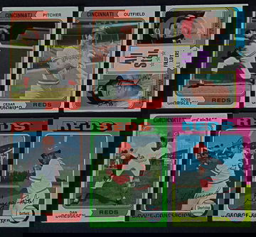1974-75 Topps Cincinnati Reds Lot of 12 Pete Rose Dave Concepcion George Foster 🔥⚾🔥⚾