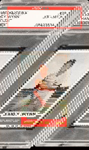 1960 Bazooka Baseball #28 Early Wynn Hand Cut PSA 6